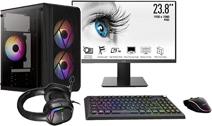 PC Gaming Completo Vorpc Ryzen 7 5700G Pro 8X 3,80Ghz • AMD Radeon Vega 8  Graphics • Windows 11 • WiFi • 16Gb RAM DDR4 RGB • 512Gb m.2 SSD • Monitor