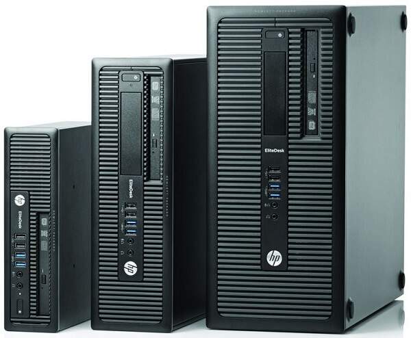 Tres formatos de torre HP 800 G1