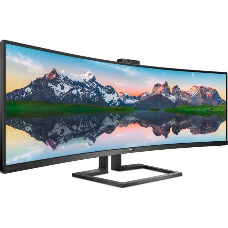 Monitor Profesional Ultrapanorámico Curvo Philips 499P9H 48.8"/ Dual QHD/ Webcam/ Multimedia/ Regulable en altura/ Negro - Imagen 2
