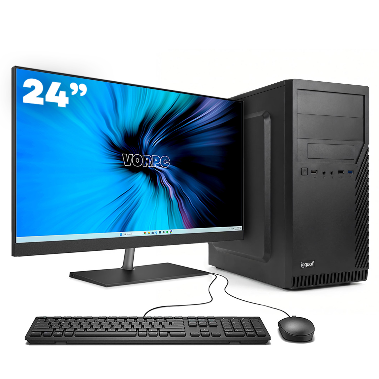 VORPC IGGUAL MT / i5-9400 / 8GB DDR4 256GB SSD Windows 11 con monitor 24" teclado y ratón USB