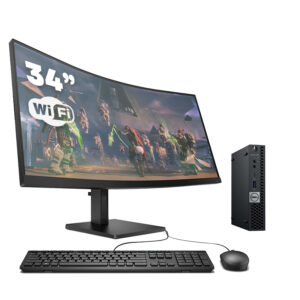 Mini PC Dell OptiPlex 7060  / i7-8700 / 16GB DDR4 256GB SSD Windows 11 con monitor 34" / WiFi / teclado y ratón USB