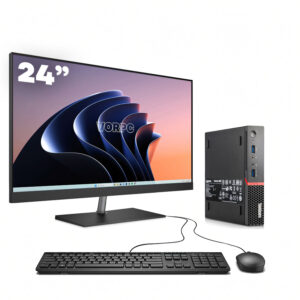 Mini PC Lenovo M910Q / i5-7500T / 32GB DDR4 1TB M.2 NVMe Windows 10 con monitor 24″ teclado y ratón USB
