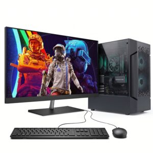 VORPC Gaming Shadow GAMING / Ryzen 5-5500 RTX 5060 / 32GB DDR4 1TB M.2 NVMe Windows 11  con monitor 27″ 144Hz / Teclado y ratón USB