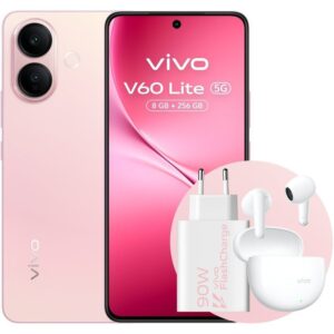 Smartphone Vivo V60 Lite 8GB/ 256GB/ 6.77"/ 5G/ Rosa/ Incluye Cargador 90W y Buds