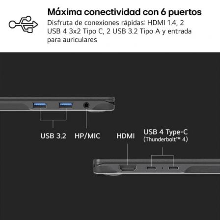 Portátil LG Gram 16Z90RU-G.AA55B Intel Core i5-1334U/ 16GB/ 512GB SSD/ 16"/ Win11 - Imagen 2