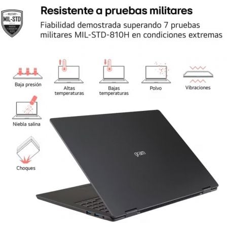 Portátil LG Gram Pro 17Z90TR-E.AD88B Intel Core Ultra 7-255H/ 32GB/ 1TB SSD/ GeForce RTX 5050/ 17"/ Win11 - Imagen 3