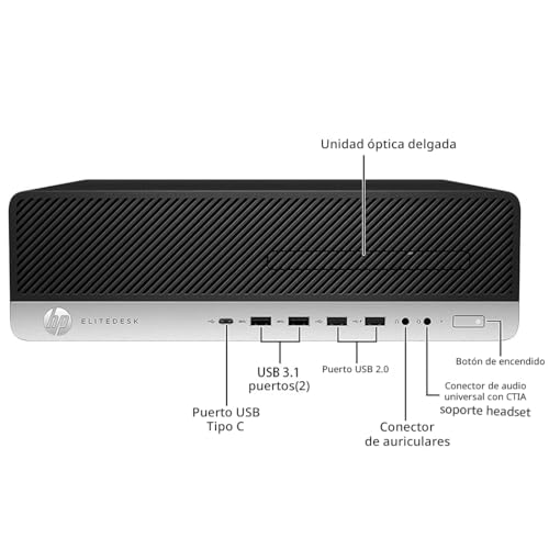 HP EliteDesk 800 G3 SFF - Ordenador de sobremesa (Intel Core i5-6600, 8 GB de RAM, 256 GB SSD, WiFi, Bluetooth, teclado QWERTY de EE.UU., Windows 11 Pro (reacondicionado) - Imagen 6