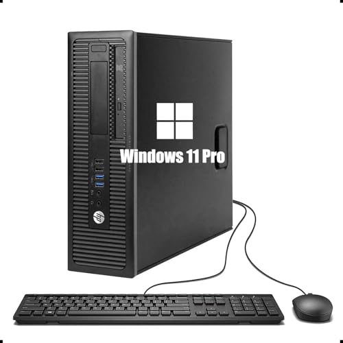 HP EliteDesk 800 G1 SFF - Ordenador de sobremesa (Intel Core i5-4590, 16 GB de RAM, 256 GB SSD, WiFi, Bluetooth, teclado QWERTY de EE.UU., Windows 11 Pro (reacondicionado)
