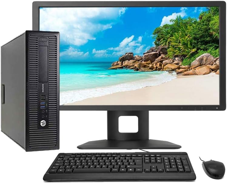 HP EliteDesk 800 G1 - Ordenador de sobremesa + TFT 23'' (Intel Core i5-4570, 3.2 GHz, 16GB de RAM, Disco SSD 240GB + 500GB HDD, WiFi PCI, Windows 11 Pro 64 bits) (Reacondicionado) (con Periféricos)